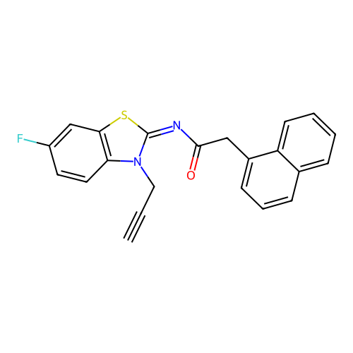 N-(6-fluoro-3-prop-2-ynyl-1,3-benzothiazol-2-ylidene)-2-naphthalen-1-ylacetamide structure