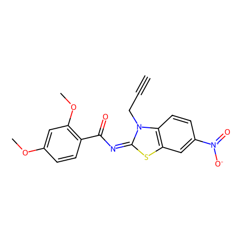 (Z)-2,4-dimethoxy-N-(6-nitro-3-(prop-2-yn-1-yl)benzo[d]thiazol-2(3H)-ylidene)benzamide structure