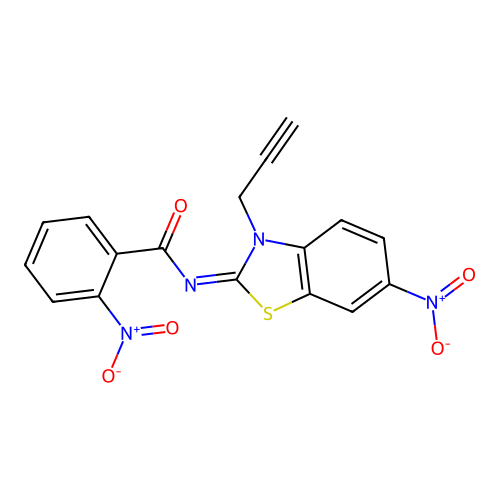 (Z)-2-nitro-N-(6-nitro-3-(prop-2-yn-1-yl)benzo[d]thiazol-2(3H)-ylidene)benzamide structure
