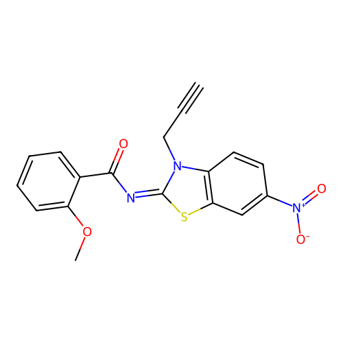 (Z)-2-methoxy-N-(6-nitro-3-(prop-2-yn-1-yl)benzo[d]thiazol-2(3H)-ylidene)benzamide structure