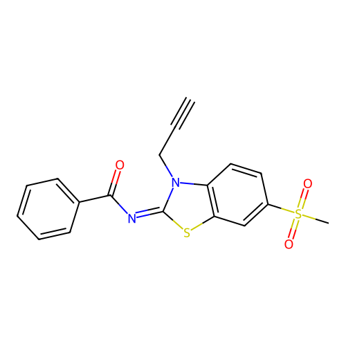 (Z)-N-(6-(methylsulfonyl)-3-(prop-2-yn-1-yl)benzo[d]thiazol-2(3H)-ylidene)benzamide structure
