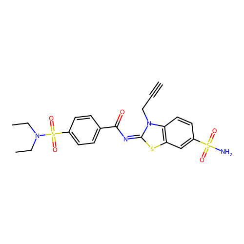 (Z)-4-(N,N-diethylsulfamoyl)-N-(3-(prop-2-yn-1-yl)-6-sulfamoylbenzo[d]thiazol-2(3H)-ylidene)benzamide structure