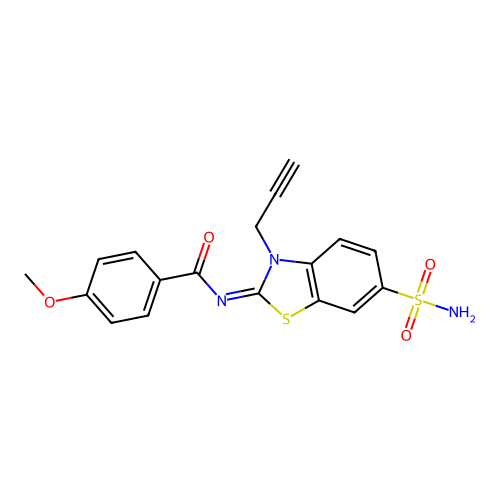 (Z)-4-methoxy-N-(3-(prop-2-yn-1-yl)-6-sulfamoylbenzo[d]thiazol-2(3H)-ylidene)benzamide structure