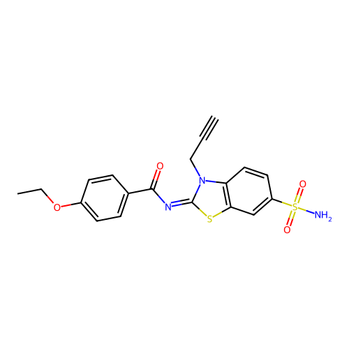 4-ethoxy-N-(3-prop-2-ynyl-6-sulfamoyl-1,3-benzothiazol-2-ylidene)benzamide structure