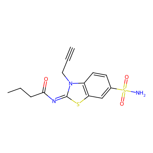 (Z)-N-(3-(prop-2-yn-1-yl)-6-sulfamoylbenzo[d]thiazol-2(3H)-ylidene)butyramide structure