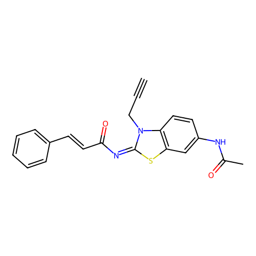 (Z)-N-(6-acetamido-3-(prop-2-yn-1-yl)benzo[d]thiazol-2(3H)-ylidene)cinnamamide structure