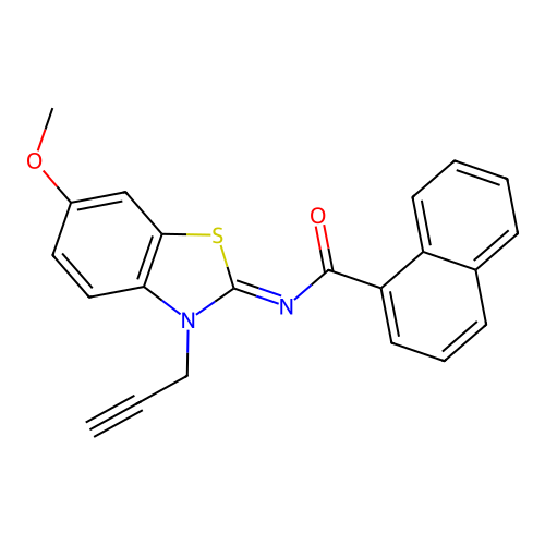 N-(6-methoxy-3-prop-2-ynyl-1,3-benzothiazol-2-ylidene)naphthalene-1-carboxamide structure
