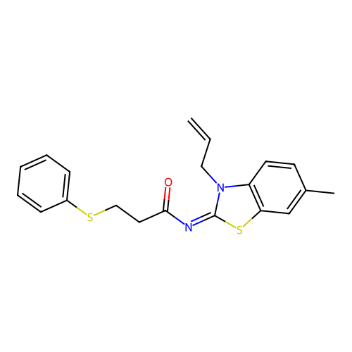 (Z)-N-(3-allyl-6-methylbenzo[d]thiazol-2(3H)-ylidene)-3-(phenylthio)propanamide structure