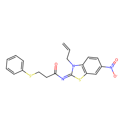 (Z)-N-(3-allyl-6-nitrobenzo[d]thiazol-2(3H)-ylidene)-3-(phenylthio)propanamide structure