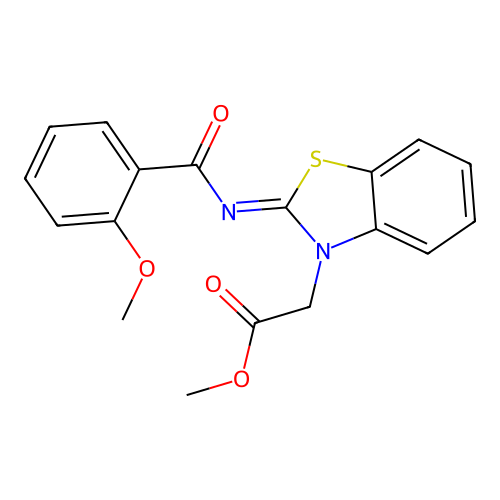 (Z)-methyl 2-(2-((2-methoxybenzoyl)imino)benzo[d]thiazol-3(2H)-yl)acetate structure
