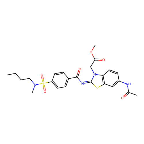 (Z)-methyl 2-(6-acetamido-2-((4-(N-butyl-N-methylsulfamoyl)benzoyl)imino)benzo[d]thiazol-3(2H)-yl)acetate structure