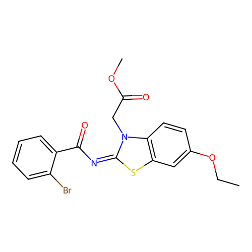 (Z)-methyl 2-(2-((2-bromobenzoyl)imino)-6-ethoxybenzo[d]thiazol-3(2H)-yl)acetate structure