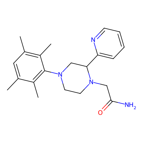 1-Piperazineacetamide, 4-(2-pyridinyl)-N-(2,3,5,6-tetramethylphenyl)- structure