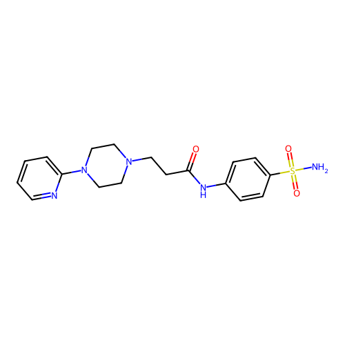 1-Piperazinepropanamide, N-(4-(aminosulfonyl)phenyl)-4-(2-pyridinyl)- structure