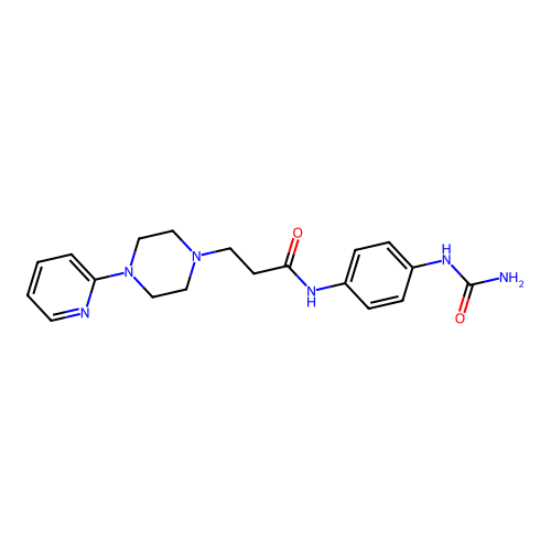 1-Piperazinepropanamide, N-(4-((aminocarbonyl)amino)phenyl)-4-(2-pyridinyl)- structure