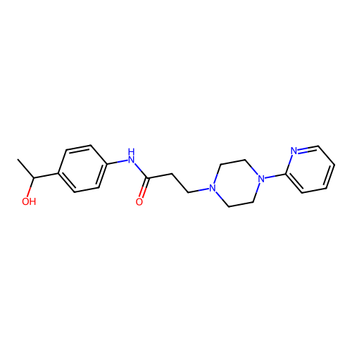 1-Piperazinepropanamide, N-(4-(1-hydroxyethyl)phenyl)-4-(2-pyridinyl)- structure