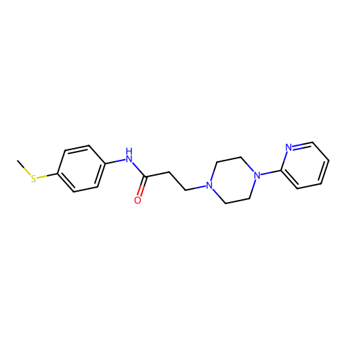 1-Piperazinepropanamide, N-(4-(methylthio)phenyl)-4-(2-pyridinyl)- structure