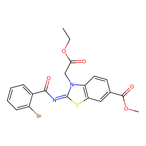 (Z)-methyl 2-((2-bromobenzoyl)imino)-3-(2-ethoxy-2-oxoethyl)-2,3-dihydrobenzo[d]thiazole-6-carboxylate structure