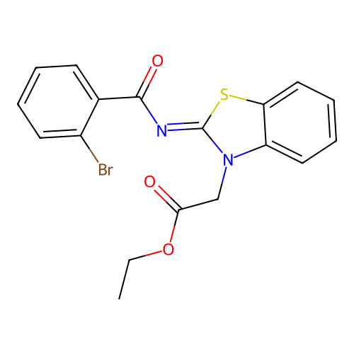 (Z)-ethyl 2-(2-((2-bromobenzoyl)imino)benzo[d]thiazol-3(2H)-yl)acetate structure