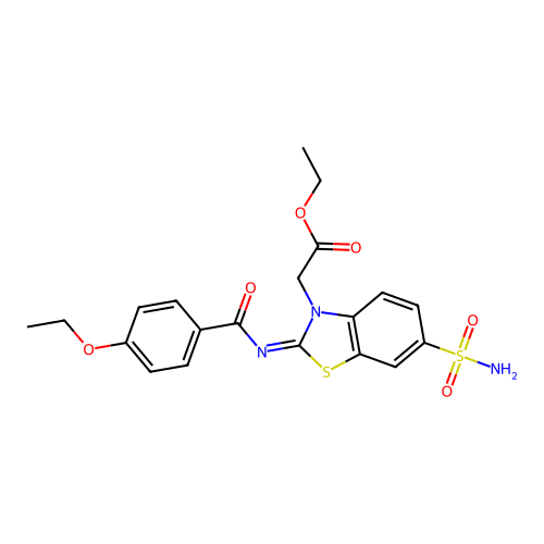(Z)-ethyl 2-(2-((4-ethoxybenzoyl)imino)-6-sulfamoylbenzo[d]thiazol-3(2H)-yl)acetate structure