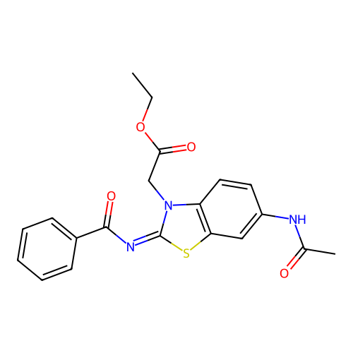 (Z)-ethyl 2-(6-acetamido-2-(benzoylimino)benzo[d]thiazol-3(2H)-yl)acetate structure