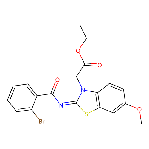 (Z)-ethyl 2-(2-((2-bromobenzoyl)imino)-6-methoxybenzo[d]thiazol-3(2H)-yl)acetate structure