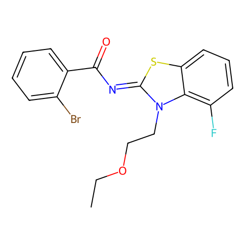 (Z)-2-bromo-N-(3-(2-ethoxyethyl)-4-fluorobenzo[d]thiazol-2(3H)-ylidene)benzamide structure
