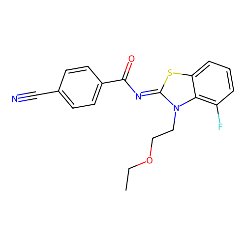 (Z)-4-cyano-N-(3-(2-ethoxyethyl)-4-fluorobenzo[d]thiazol-2(3H)-ylidene)benzamide structure