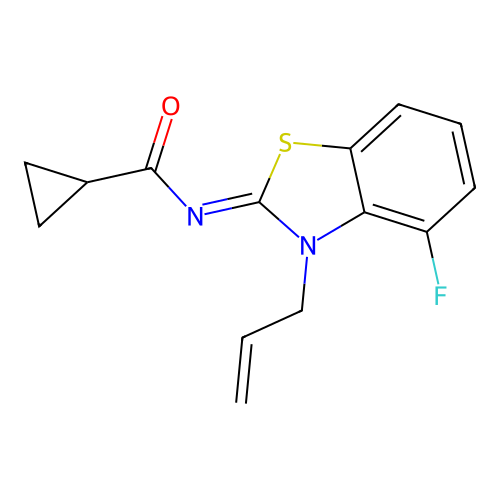 (Z)-N-(3-allyl-4-fluorobenzo[d]thiazol-2(3H)-ylidene)cyclopropanecarboxamide structure