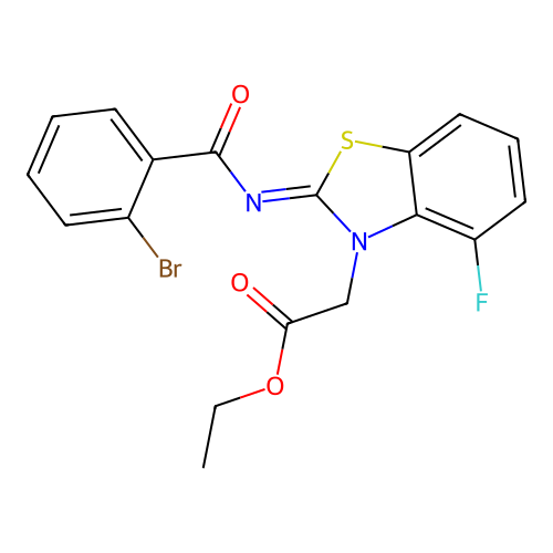(Z)-ethyl 2-(2-((2-bromobenzoyl)imino)-4-fluorobenzo[d]thiazol-3(2H)-yl)acetate structure