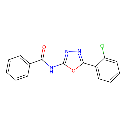N-[5-(2-chlorophenyl)-1,3,4-oxadiazol-2-yl]benzamide structure