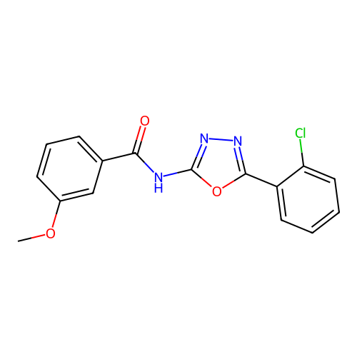 N-(5-(2-chlorophenyl)-1,3,4-oxadiazol-2-yl)-3-methoxybenzamide structure