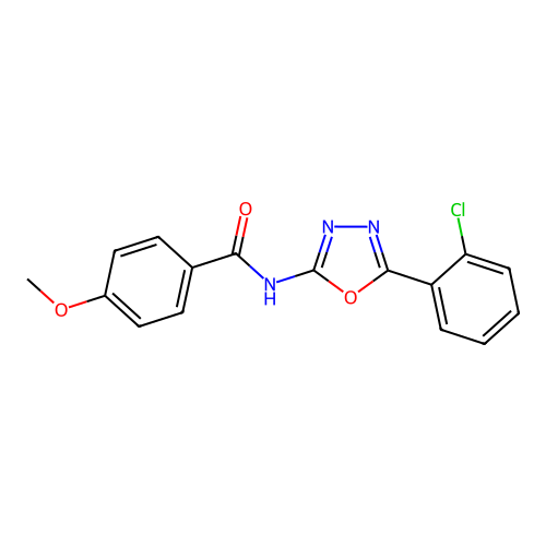 N-[5-(2-chlorophenyl)-1,3,4-oxadiazol-2-yl]-4-methoxybenzamide structure