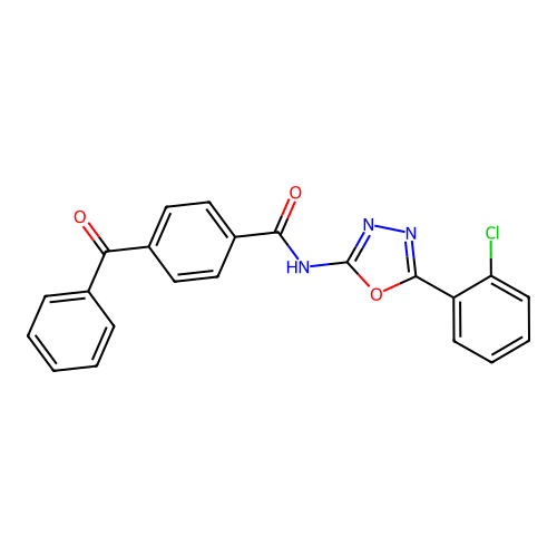 4-benzoyl-N-[5-(2-chlorophenyl)-1,3,4-oxadiazol-2-yl]benzamide structure