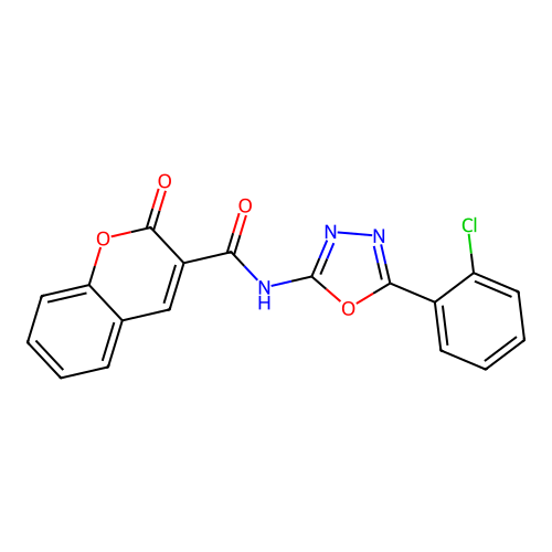 N-[5-(2-chlorophenyl)-1,3,4-oxadiazol-2-yl]-2-oxo-2H-chromene-3-carboxamide structure