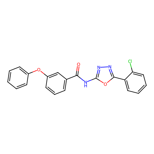 N-[5-(2-chlorophenyl)-1,3,4-oxadiazol-2-yl]-3-phenoxybenzamide structure
