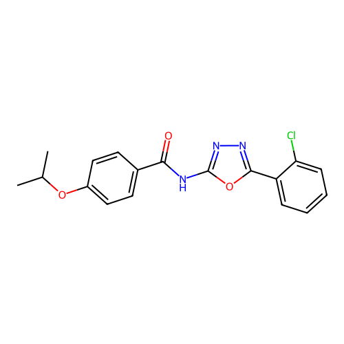 N-(5-(2-chlorophenyl)-1,3,4-oxadiazol-2-yl)-4-isopropoxybenzamide structure