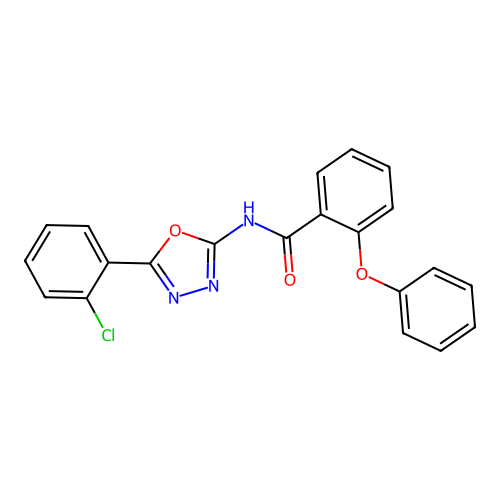 N-[5-(2-chlorophenyl)-1,3,4-oxadiazol-2-yl]-2-phenoxybenzamide structure