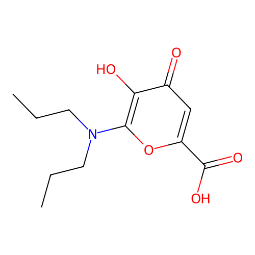 4H-Pyran-2-carboxylic acid, 6-(dipropylamino)-5-hydroxy-4-oxo- structure