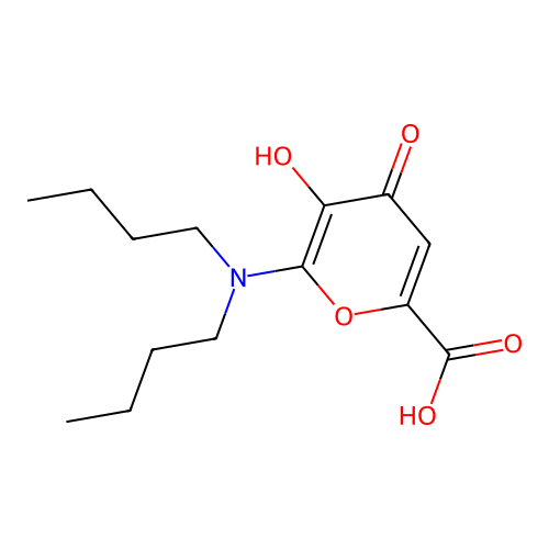 4H-Pyran-2-carboxylic acid, 6-(dibutylamino)-5-hydroxy-4-oxo- structure