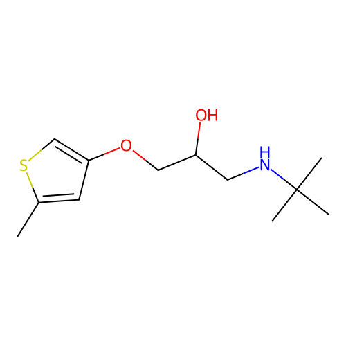 2-Propanol, 1-(tert-butylamino)-3-(5-methyl-3-thienyloxy)- structure
