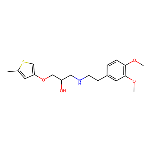 2-Propanol, 1-(3,4-dimethoxyphenethylamino)-3-(5-methyl-3-thienyloxy)- structure
