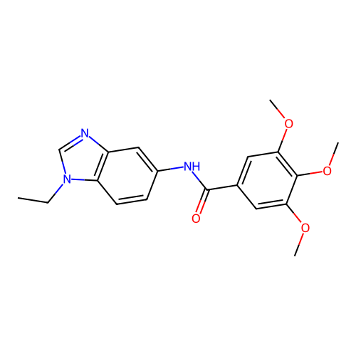 N-(1-ethyl-1H-benzimidazol-5-yl)-3,4,5-trimethoxybenzamide structure