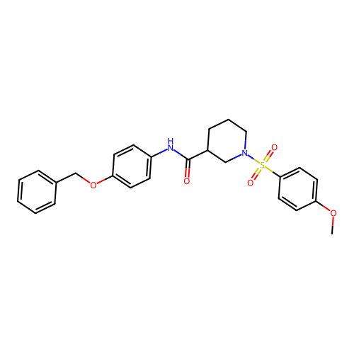 1-(4-methoxyphenyl)sulfonyl-N-(4-phenylmethoxyphenyl)piperidine-3-carboxamide structure