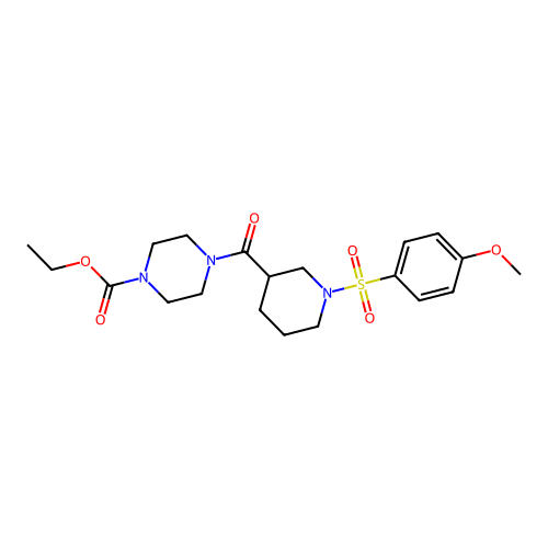 ethyl 4-(1-((4-methoxyphenyl)sulfonyl)piperidine-3-carbonyl)piperazine-1-carboxylate structure