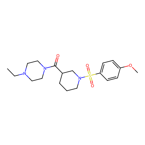 (4-Ethylpiperazin-1-yl)(1-((4-methoxyphenyl)sulfonyl)piperidin-3-yl)methanone structure