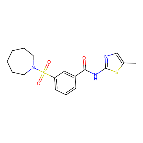 3-(Azepan-1-ylsulfonyl)-N-(5-methylthiazol-2-yl)benzamide structure