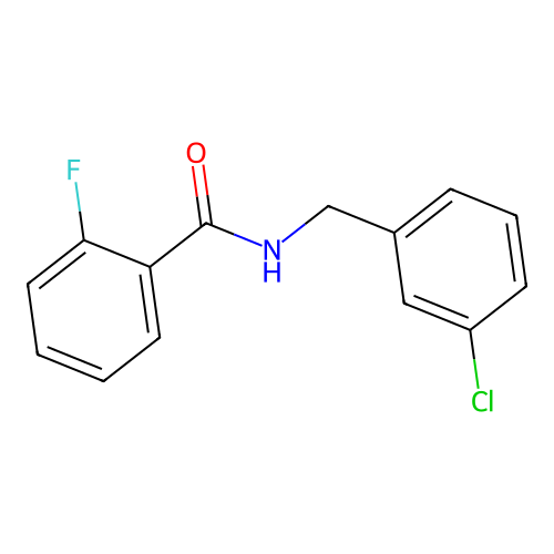N-[(3-chlorophenyl)methyl]-2-fluorobenzamide structure