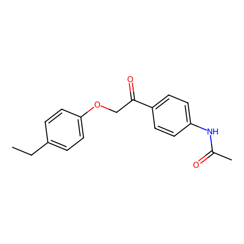 N-{4-[2-(4-ethylphenoxy)acetyl]phenyl}acetamide structure