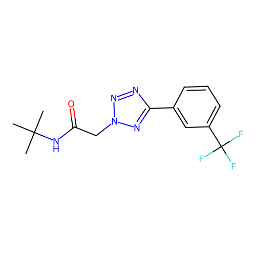 N-tert-butyl-2-{5-[3-(trifluoromethyl)phenyl]-2H-tetrazol-2-yl}acetamide structure